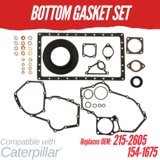 BOTTOM GASKET SET W/ CRANKSHAFT SEALS FOR CATERPILLAR 3024C 2.216L 