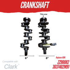 CRANKSHAFT FOR CLARK A4.236 / A4.248.2 / G4.236 LIP SEAL ZZ90082 3637402M91