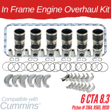 INFRAME ENGINE OVERHAUL KIT FOR CUMMINS 6CTA 8.3 PISTON # 3164 WITH LINER LENGTH 9.212" & 5.152" DIAMETER AT FLANGE