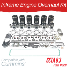INFRAME ENGINE OVERHAUL KIT FOR CUMMINS 6CTA 8.3 PISTON # 5878 WITH LINER LENGTH 9.212" x 5.152" DIAMETER AT FLANGE LINER