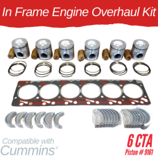 INFRAME ENGINE OVERHAUL KIT FOR CUMMINS 6CTA 8.3 PISTON # 9161 WITH LINER LENGTH 9.330" x 5.152" DIAMETER AT FLANGE LINER