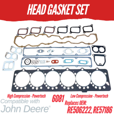 HEAD GASKET SET FOR JOHN DEERE 6081LC 6081HC POWERTECH 8300 9610 REPLC: RE506222 RE57186