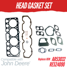 HEAD GASKET SET FOR JOHN DEERE 4.270 EARLY 3020 JD500 REPLC: AR53032 RE524090