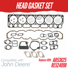 HEAD GASKET SET FOR JOHN DEERE 6.404D EARLY 105 4020 REPLC: AR53625 RE524098
