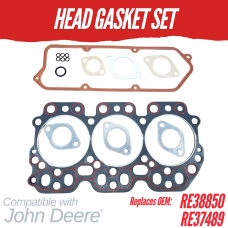 HEAD GASKET SET FOR JOHN DEERE 3.164D 3.179D 3029D 3029T REPLC: RE38850 RE37489