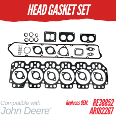 HEAD GASKET SET FOR JOHN DEERE 6.329D 6.359D 6.359T 6.414T 6059D 6059T 6068T REPLC: RE38852