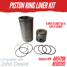 PISTON RING LINER KIT FOR JOHN DEERE 6.404T/A EARLY ESN 4320 5200 7020 REPLC: AR51798 RE69393 AR50624 