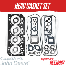 HEAD GASKET SET FOR JOHN DEERE 4045T/H 16 VALVE TIER 3 450G 555G 850J 1010D REPLC: RE536967