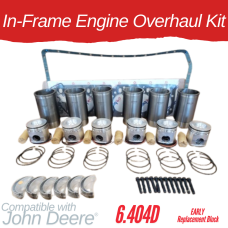 IN-FRAME ENGINE OVERHAUL KIT FOR JOHN DEERE 6.404D - (Early Replacement Block) 4020 