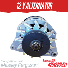 12V ALTERNATOR FOR MASSEY FERGUSON 2615 2625 REPLC: 4251283M91